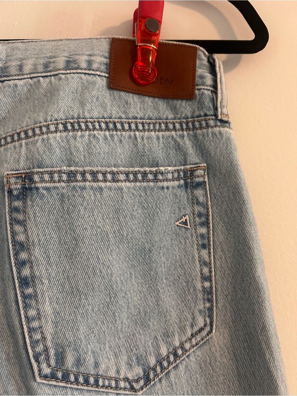 Light Wash Wide Leg Distressed Jeans - Light Blue - Picture 12 of 13